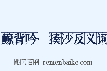 鲸背吟·揍沙反义词是什么意思的图片